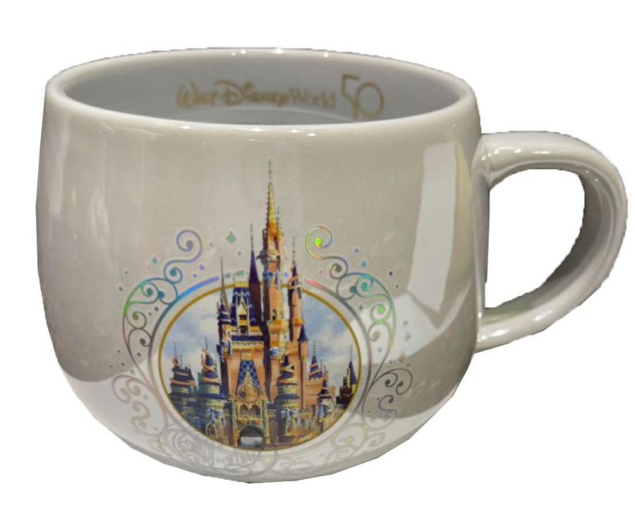 Mugs * | Disney Coffee Mug 50Th Anniversary Cinderella'S Castle